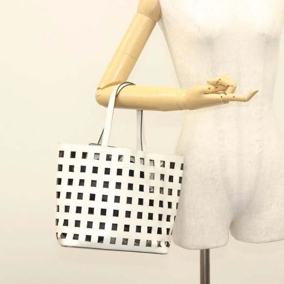 PRADA Tote Bag Leather White Auth - Picture 14 of 16